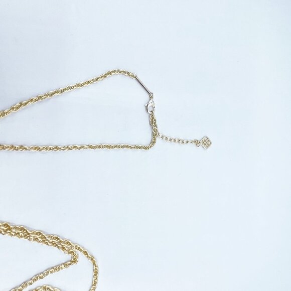 Kendra Scott Gold Long Necklace Mother-Of-Pearl Pendant & Tassel Chain - Picture 6 of 6